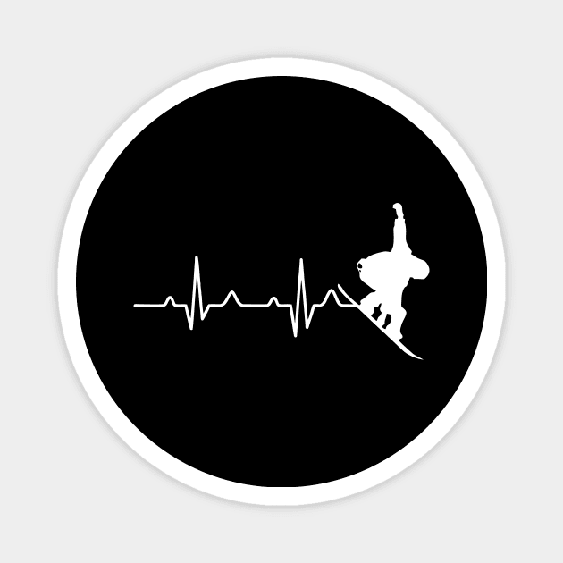 Cool Snowboarder Heartbeat Snowboarding Heart Beat Magnet by theperfectpresents